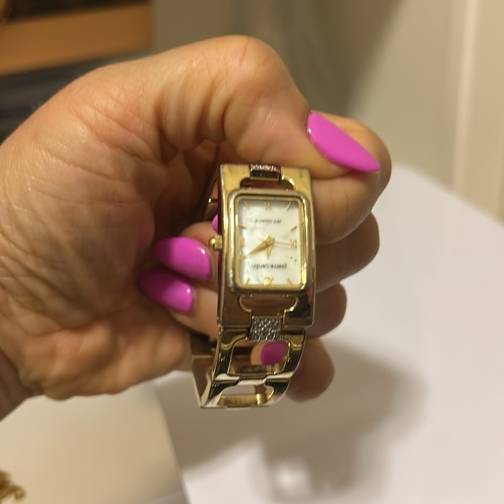 Gold Tone Rectangular Face Watch - Picture 9 of 9
